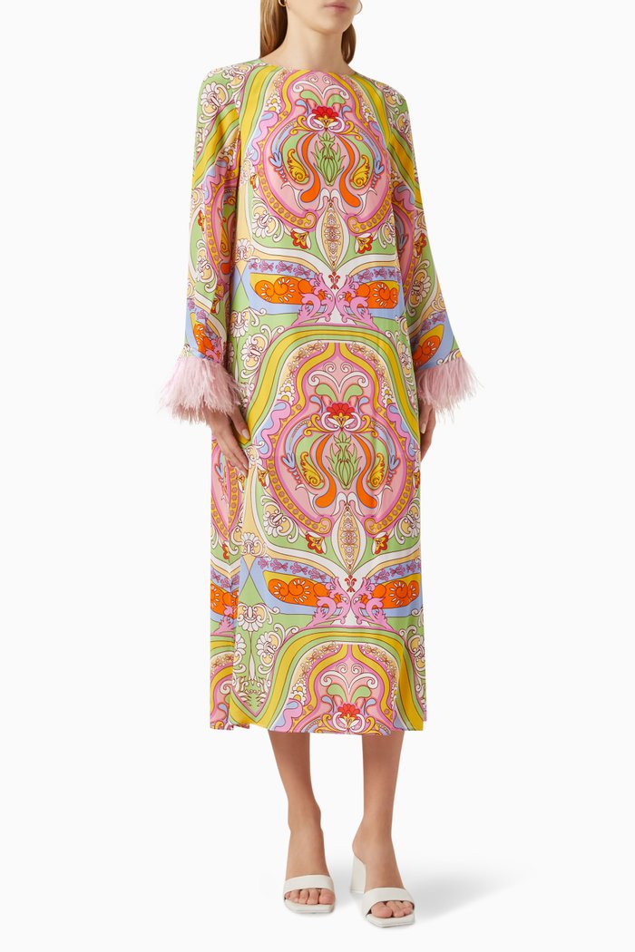 

Frankie Midi Dress in Crepe, Multicolour
