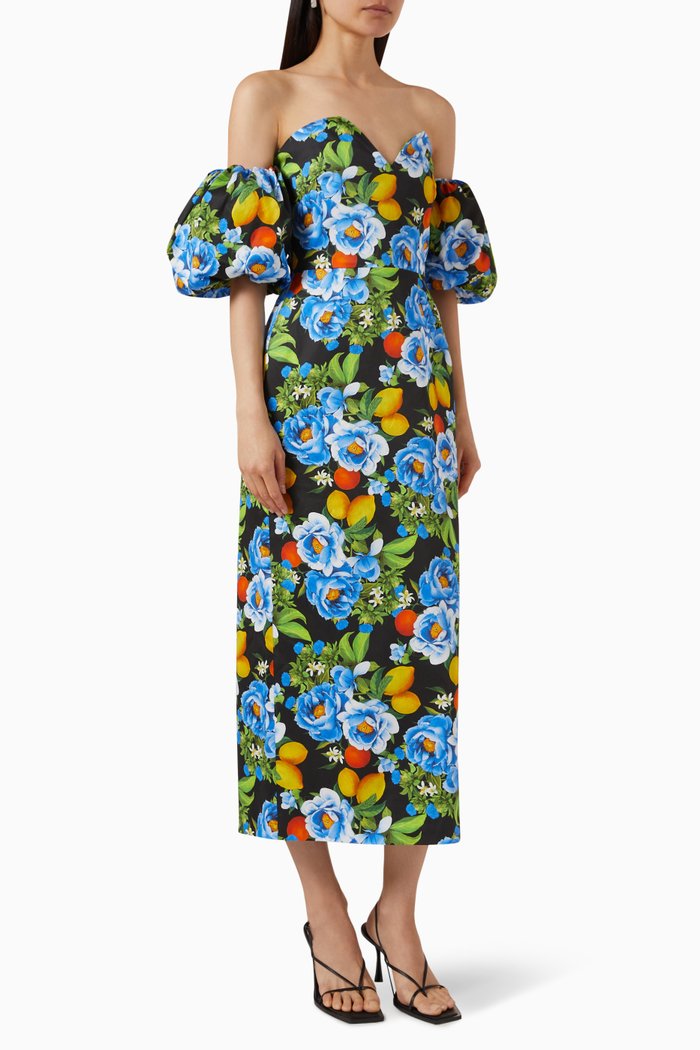 

Tatti Off-the-Shoulder Dress in Cotton, Multicolour