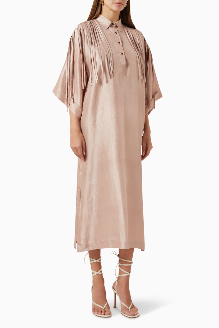 

Selma Dress in Pure Silk, Pink