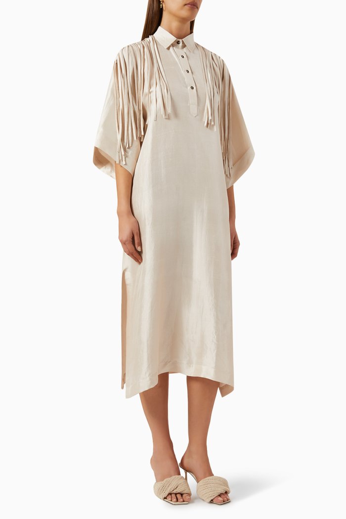 

Selma Dress in Pure Silk, White