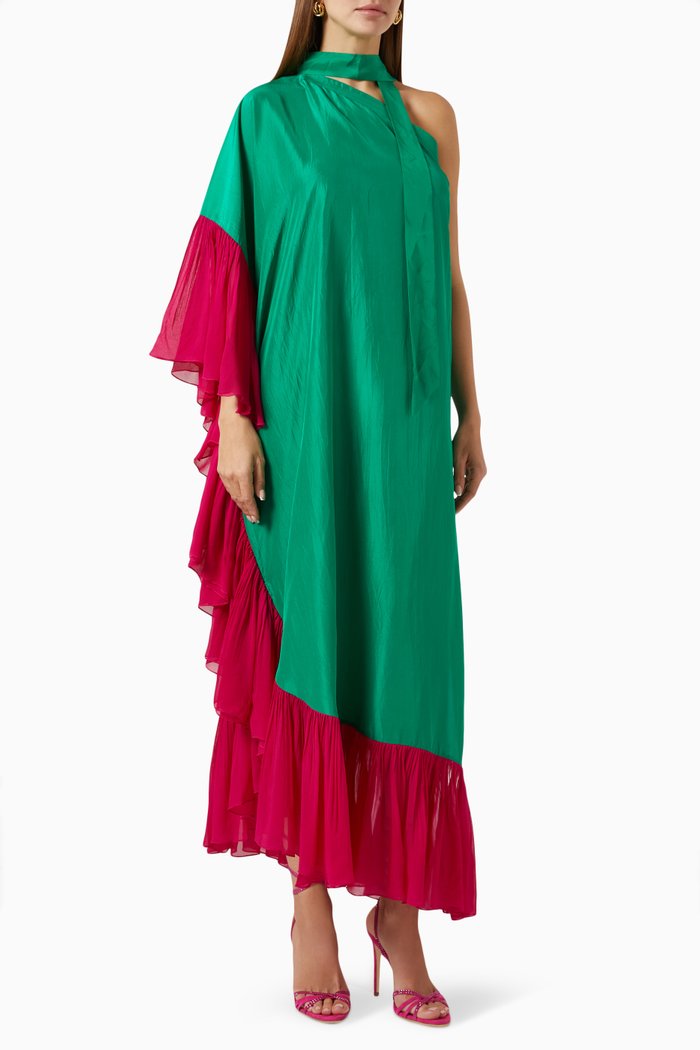 

Cleo Dress in Pure Silk, Green