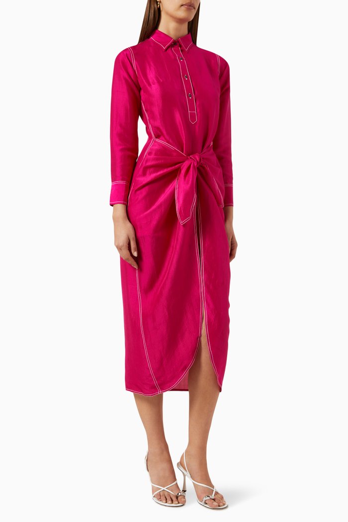 

Opal Dress in Pure Silk, Pink