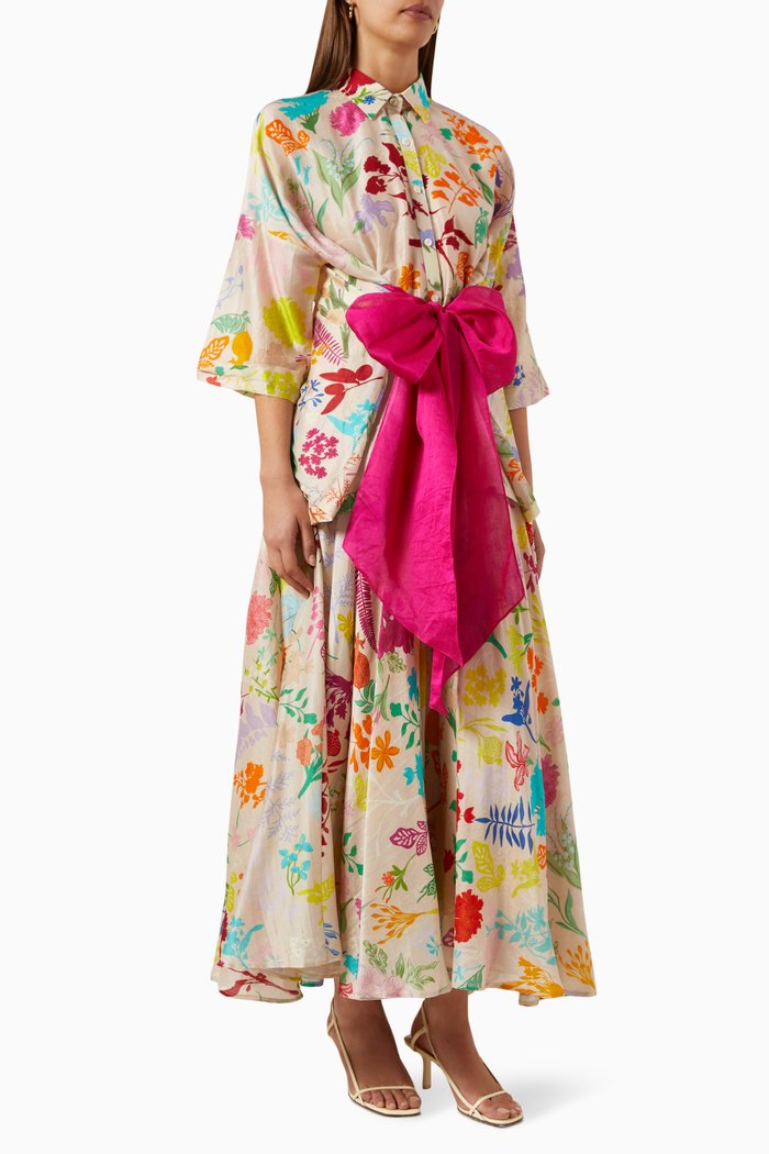

Polka Set in Handloom Chanderi, Multicolour