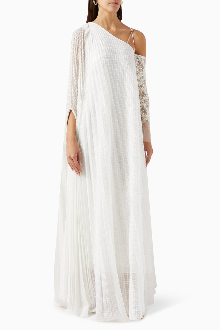 

Julia One-shoulder Maxi Kaftan, White