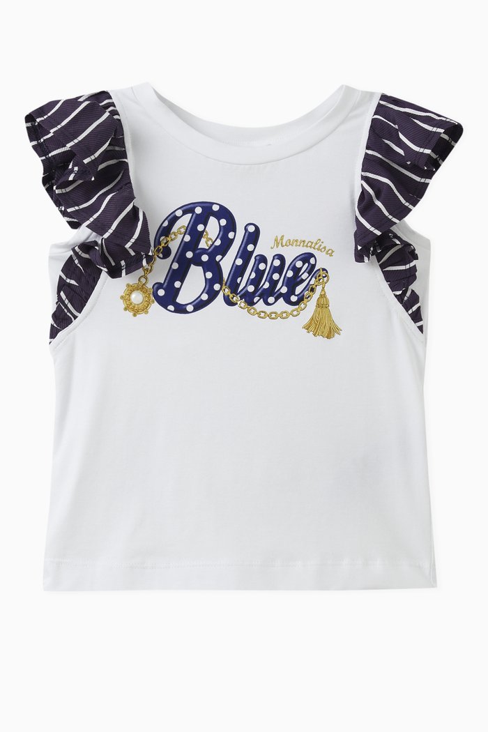 

Sailor Stripe T-Shirt in Cotton Stretch, White
