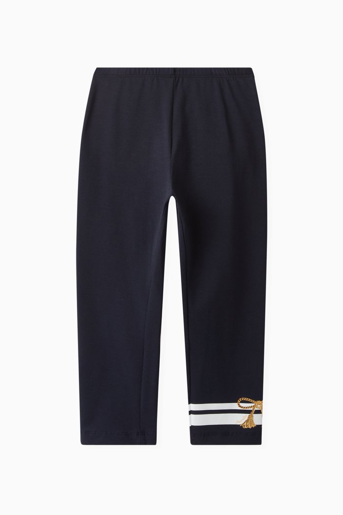 

Striped Leggings in Cotton, Blue