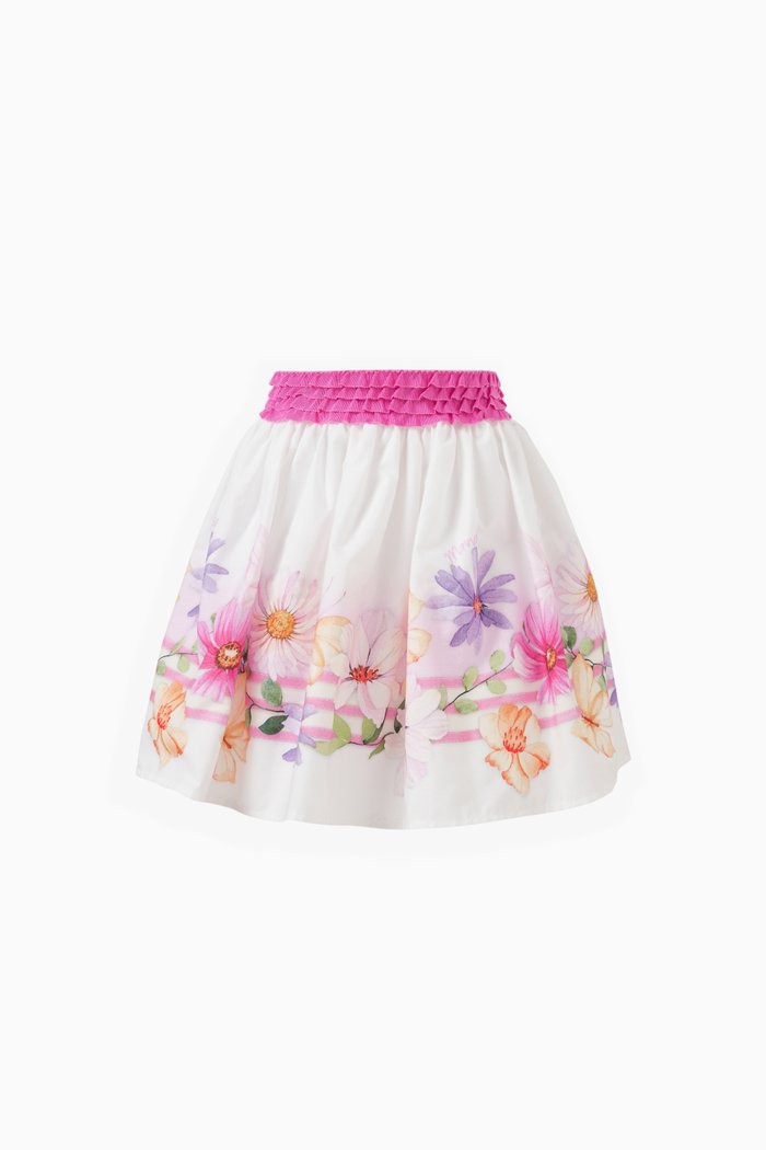 

Floral Skirt in Cotton Poplin, Multicolour