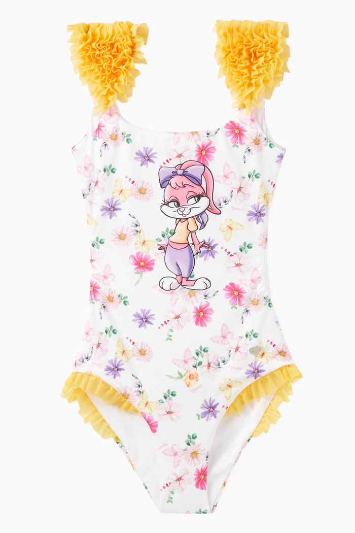 

Floral Lola Bunny-print One-piece Swimsuit in Polyester, Yellow
