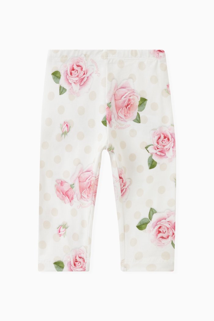 

Floral Print Leggings in Cotton, Pink