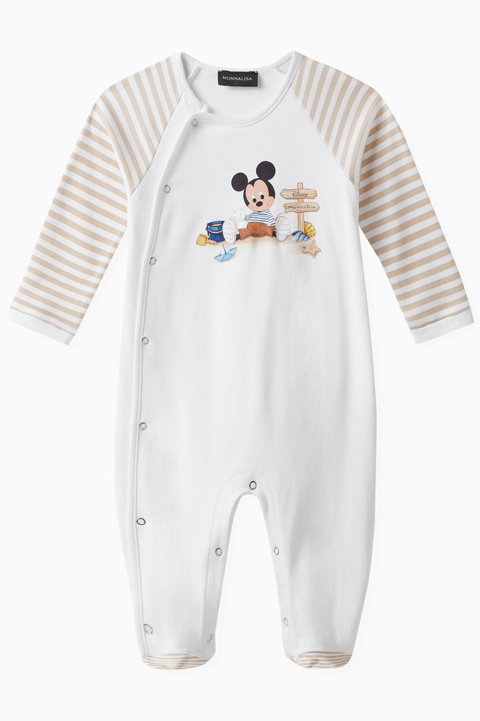 

x Disney Mickey Playsuit in Cotton Interlock, White