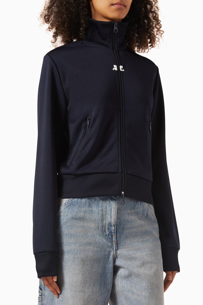

Interlocking Logo Jacket in Jersey, Blue