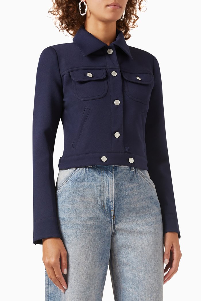 

Twill Trucker Jacket, Blue