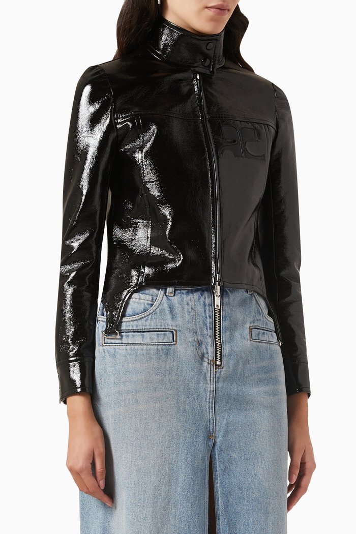 

Suspenders Jacket in Vinyl, Black