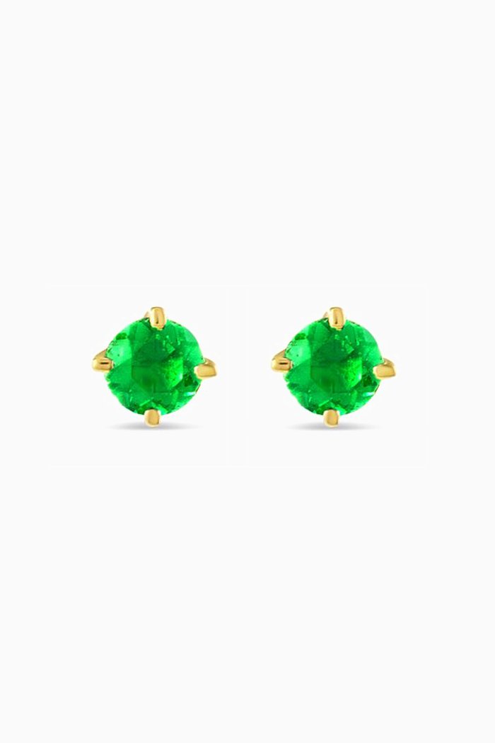 

Colombian Emerald Stud Earrings in 18kt Gold, Green
