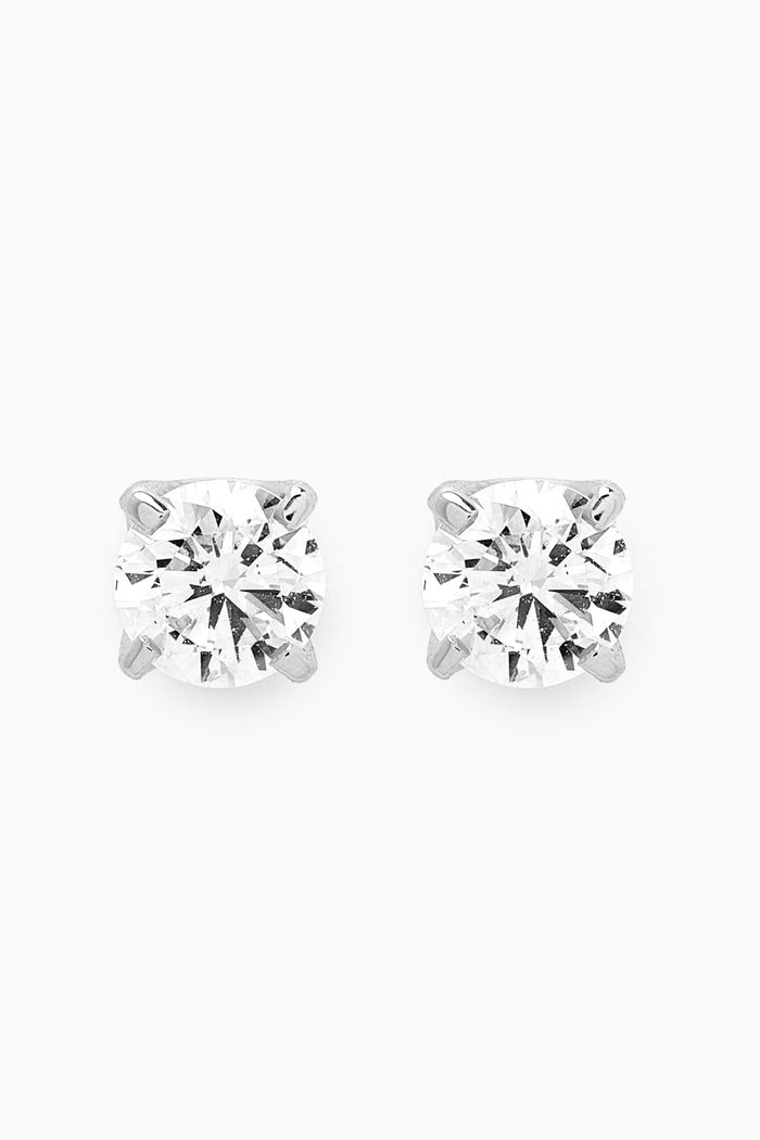 

Round Diamond Stud Earrings in 18kt White Gold