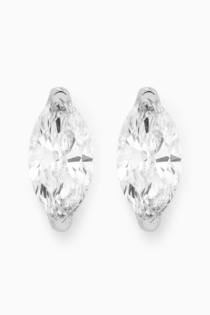 

Marquise Diamond Stud Earrings in 18kt White Gold