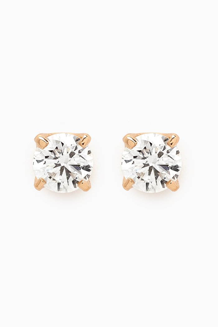 

Round Diamond Stud Earrings in 18kt Gold, White