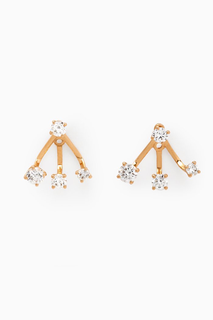 

Triple Rainbow Diamond Earrings in 18kt Gold, White
