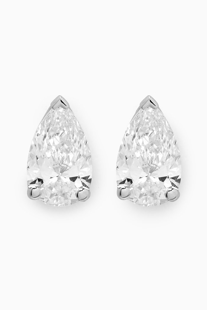 

Pear Diamond Stud Earrings in 18kt White Gold