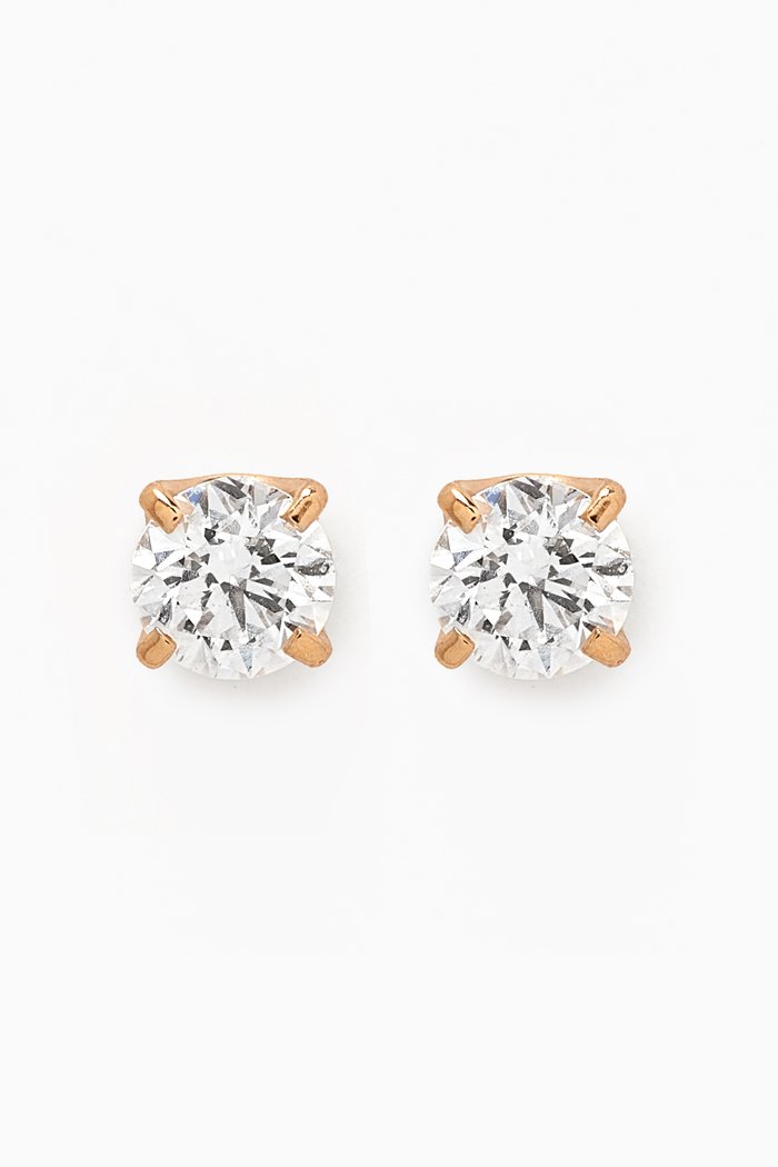 

Round Diamond Stud Earrings in 18kt Gold, White