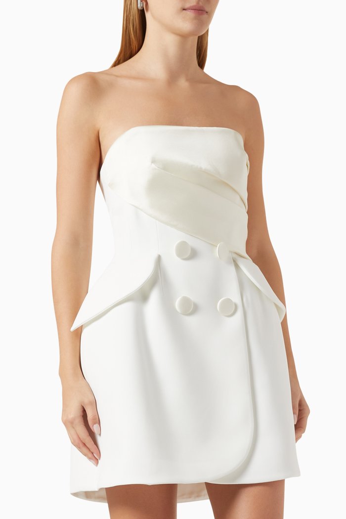 

Strapless Mini Dress in Mikado Crepe, Pink