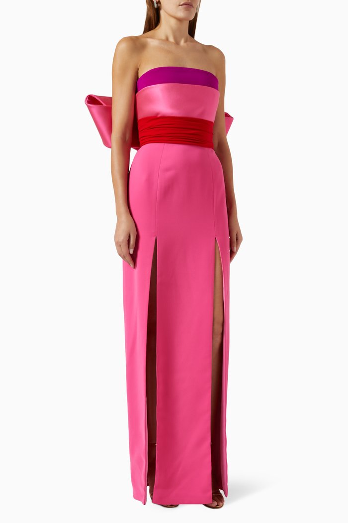 

Strapless Bow-detail Gown, Pink