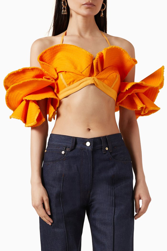 

La Brassière Artichaut Cropped Top in Cotton, Orange