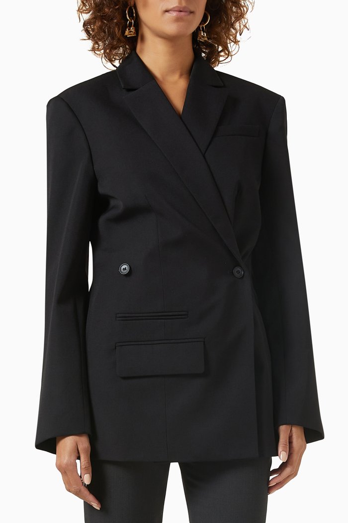 La veste Tibau Crossover Bouble Breasted Blazer, Black