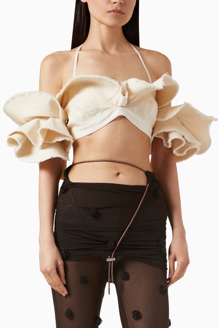 

La Brassière Artichaut Cropped Top in Cotton, Neutral