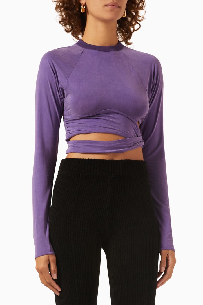 Le T-shirt Espelho in Cupro, Purple