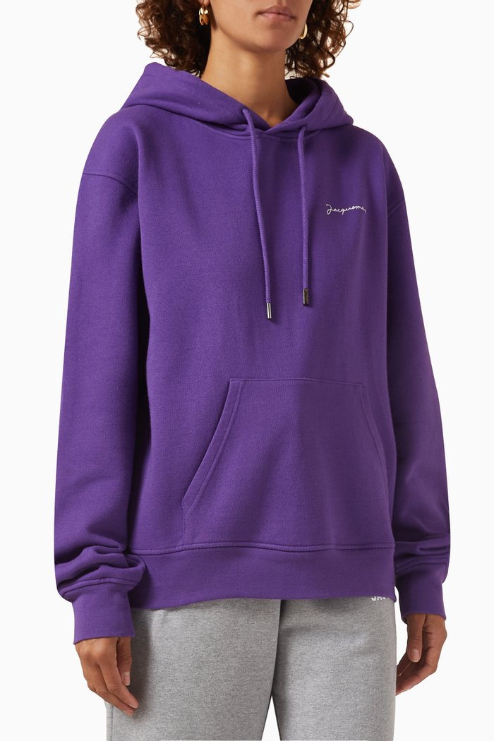 Le Sweatshirt Brode in Organic Cotton, Purple