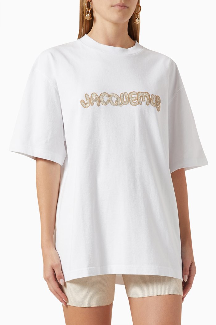 

Le T-shirt Raphia in Organic Cotton, White