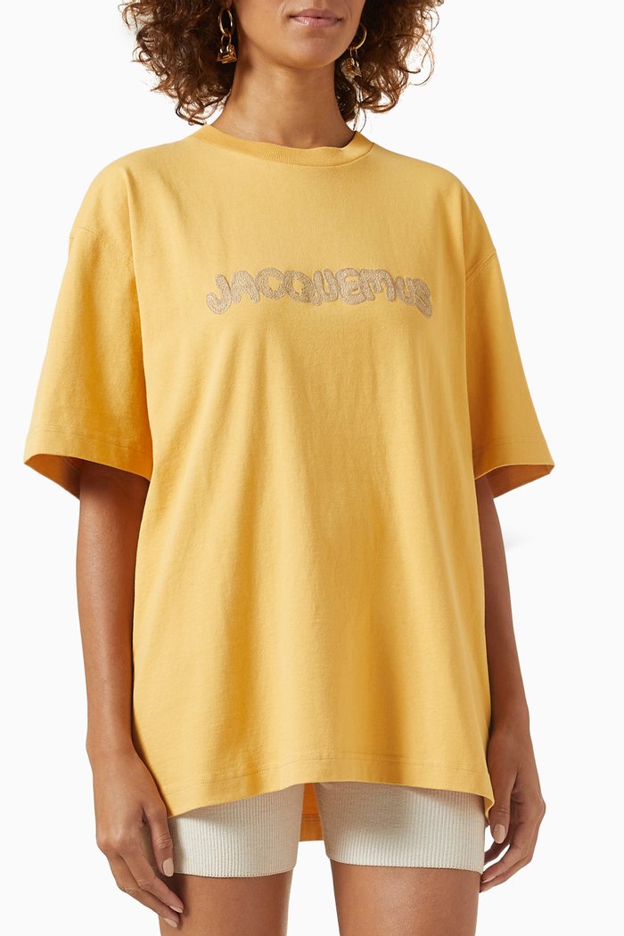 

Le T-shirt Raphia in Organic Cotton, Yellow