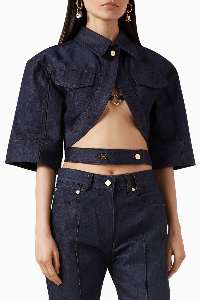 

Le Haut de Nîmes Yuma Top in Cotton-denim, Blue
