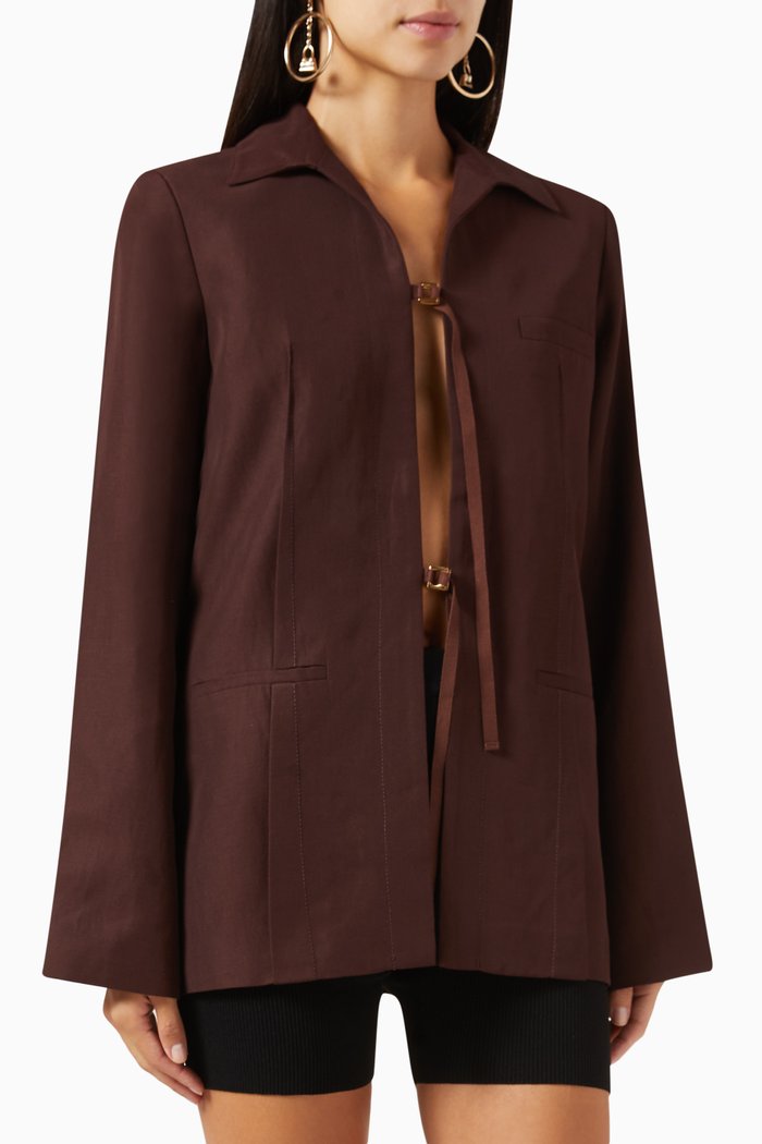 

La Veste Amaro Jacket in Viscose-blend, Brown