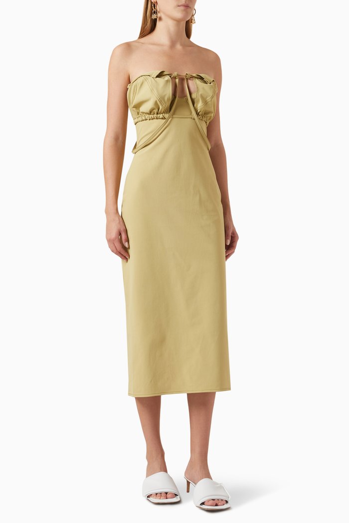 

La Robe Bikini Midi Dress in Stretch-twill, Green