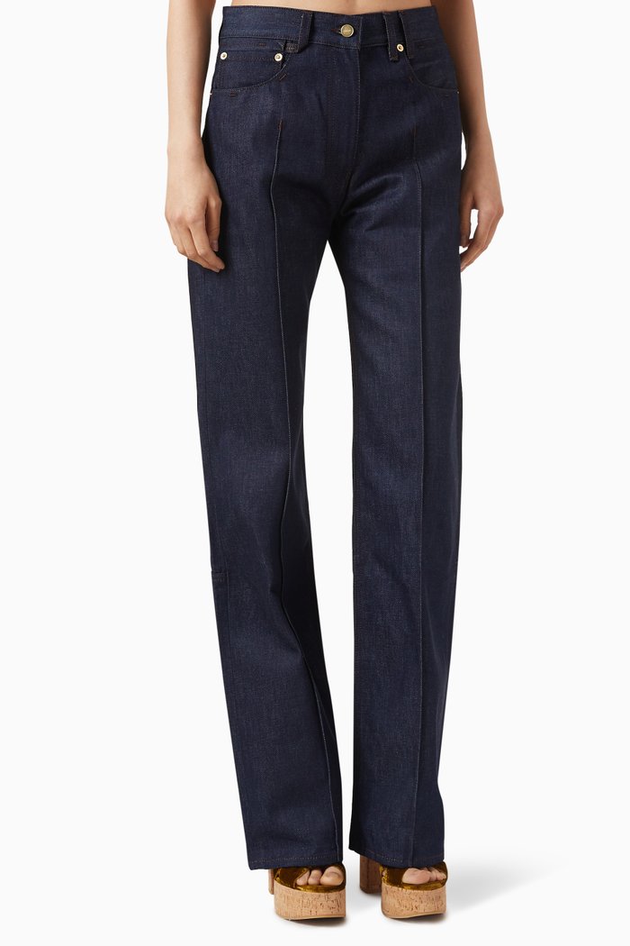 Le de Nîmes Bordado Jeans in Cotton-denim, Blue