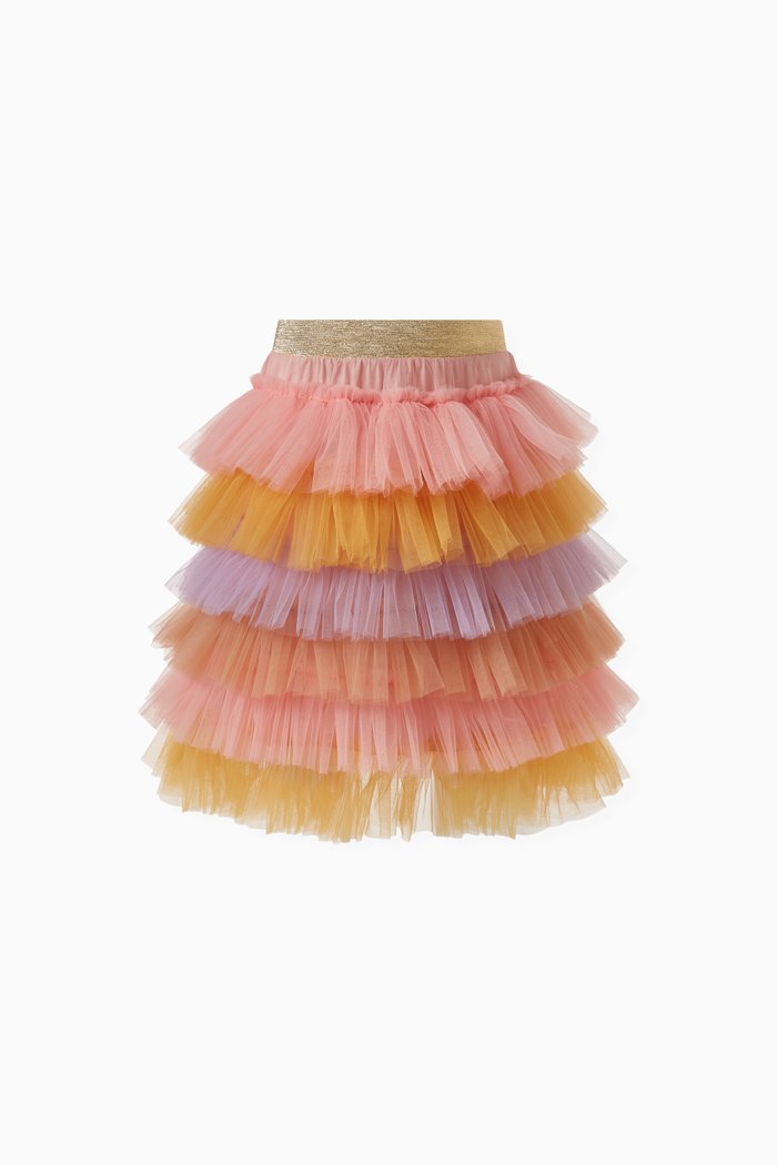 

Multi-tiered Rainbow Skirt in Polyester, Multicolour