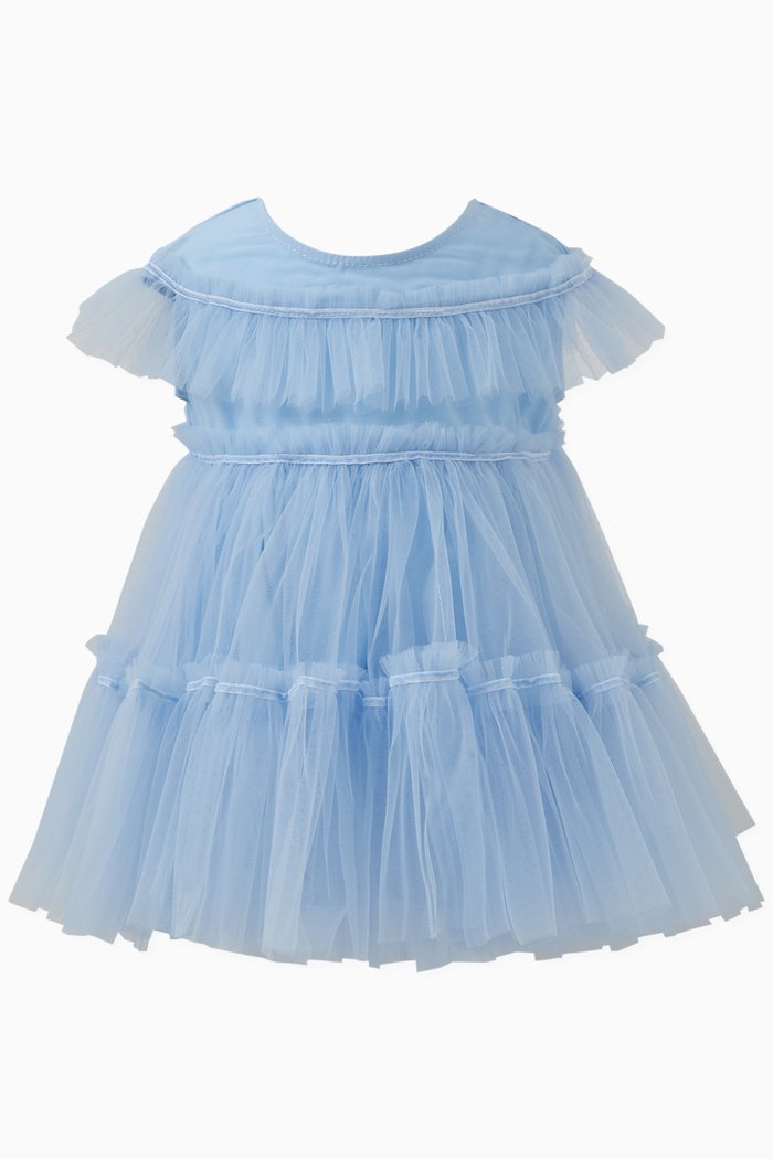 

Sunshine Two-tiered Dress in Polyester, Blue