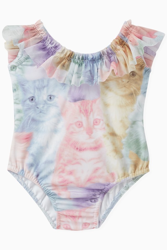 

Cat-print One-piece Swimsuit, Multicolour