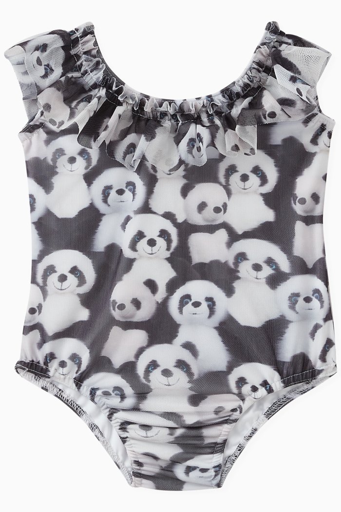 

Ruffled Panda One-piece Swimsuit, Black