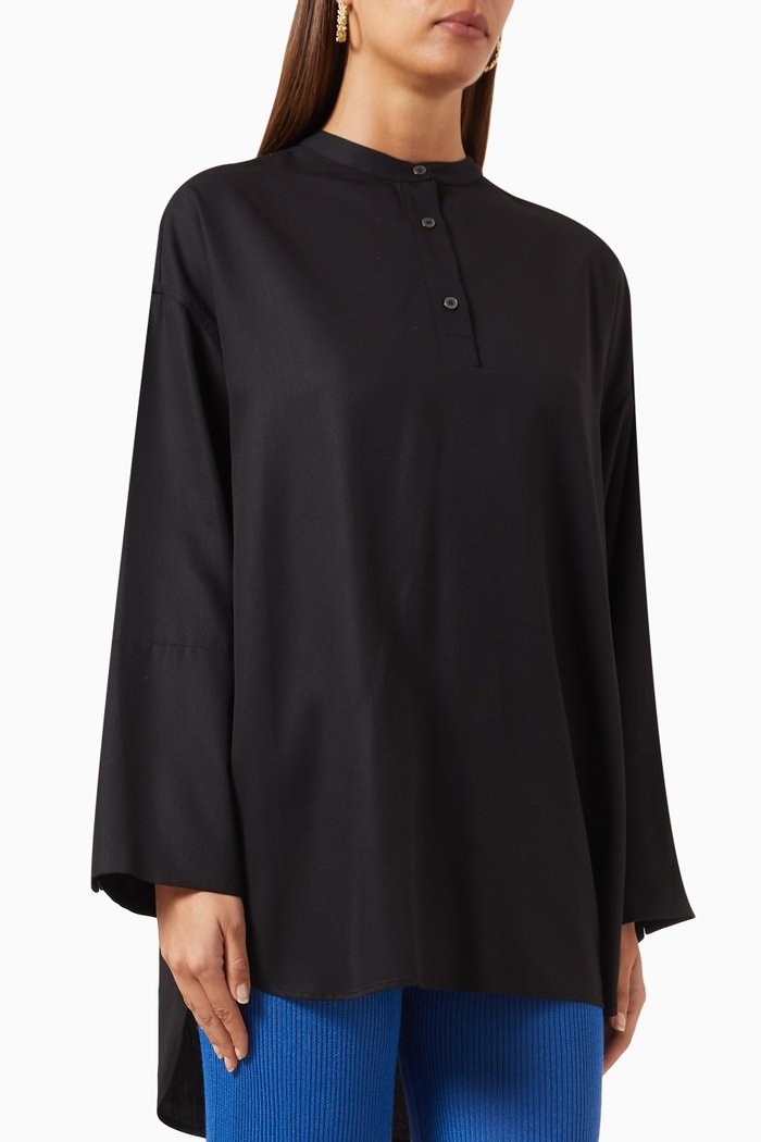 Hydra Shirt in Tencel, Black