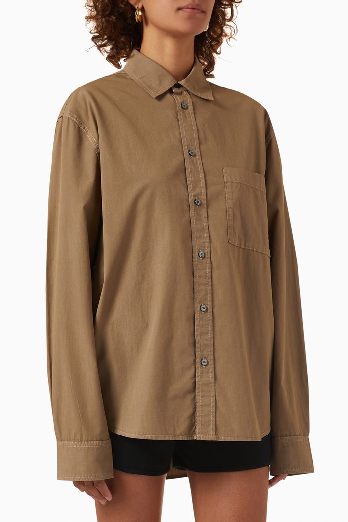 

Como Shirt in Organic Cotton, Brown