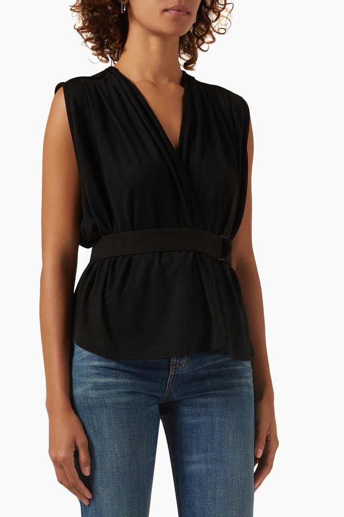 

Ashram Wrap Top in Tencel, Black