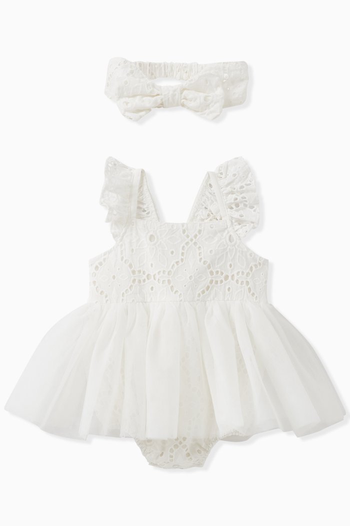 

Eyelet Tulle Dress, Neutral