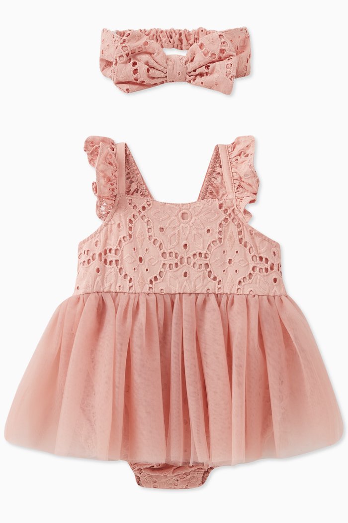 

Eyelet Tulle Dress, Pink