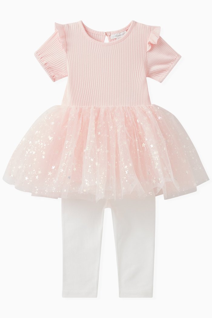 Tutu Top & Leggings Set, Pink