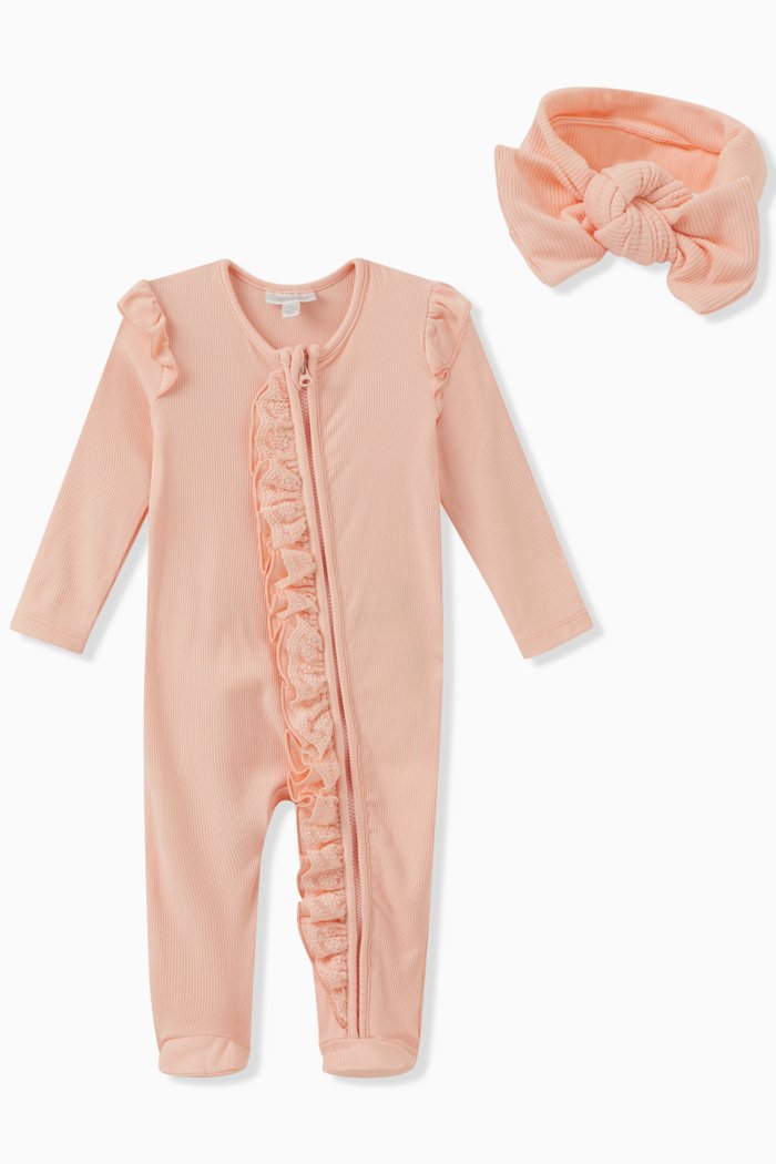 

Rib Coverall and Headband, Set of Two, Orange