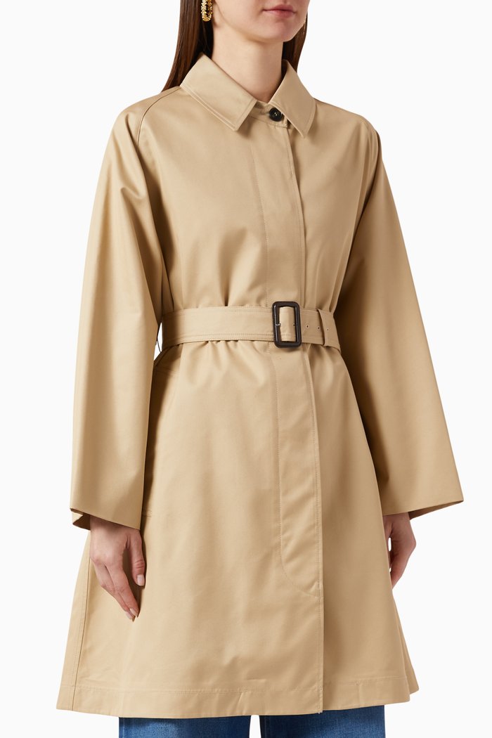 

Lembi Water-resistant Trench Coat in Cotton-blend Gabardine, Neutral