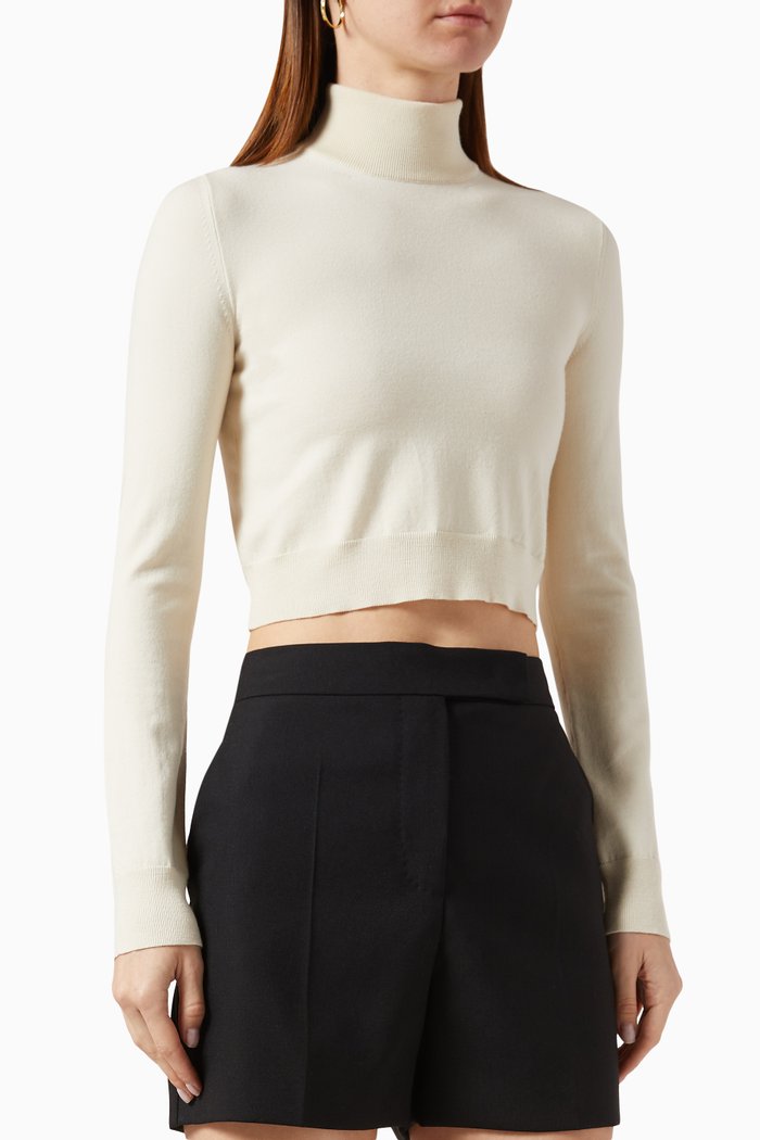 

Balbo Turtleneck Sweater in Wool Blend, White
